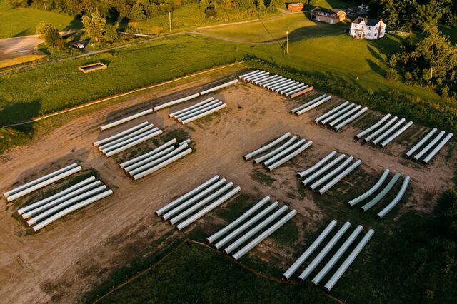 Pipeline sections in Elliston, Virginia