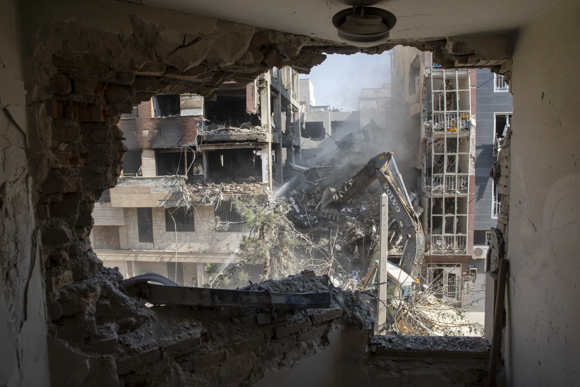 A residential building that was destroyed in an attack by Israel in Tehran&nbsp;on June 13.