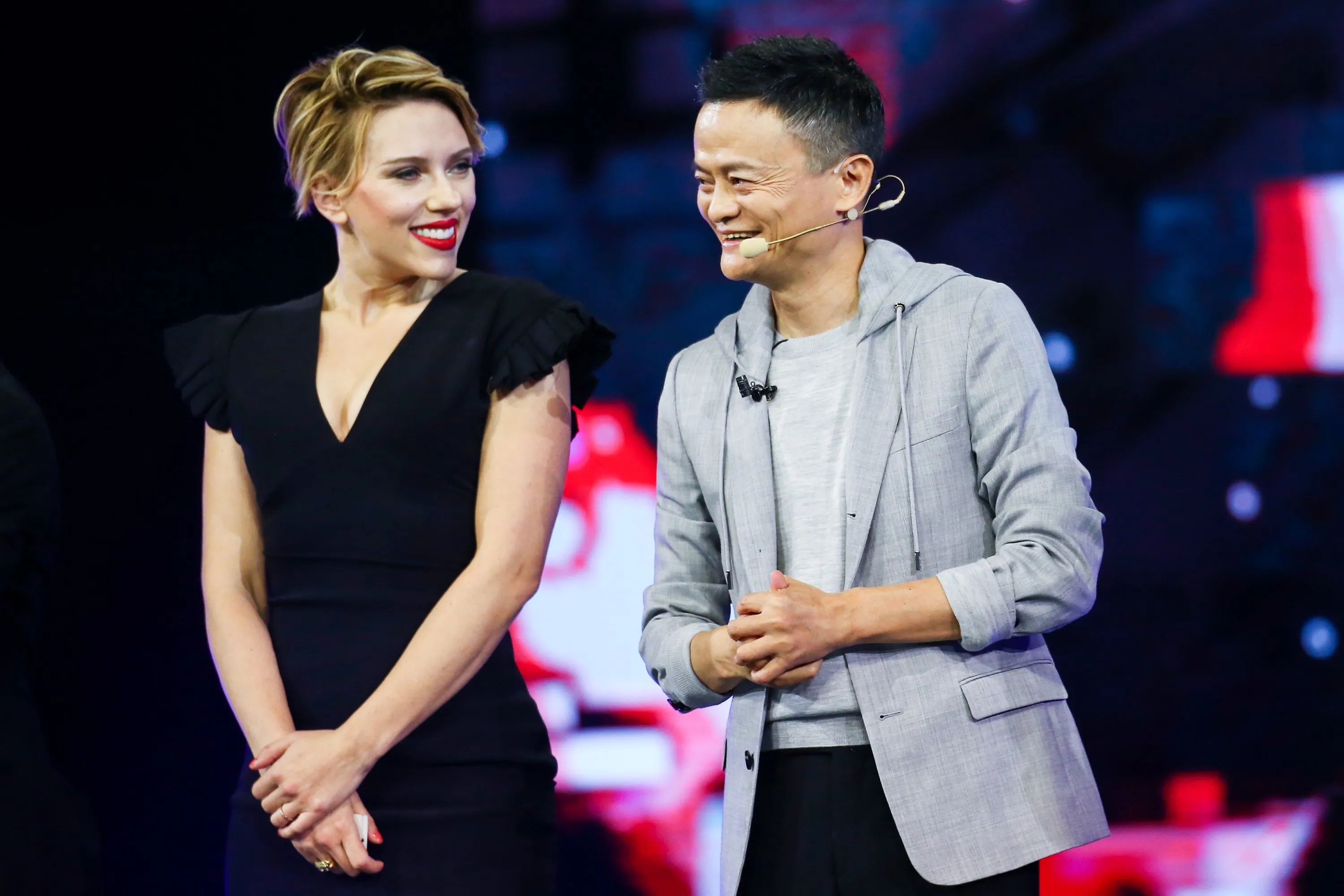 Scarlett Johansson and Jack Ma live it up at the 2016 gala.