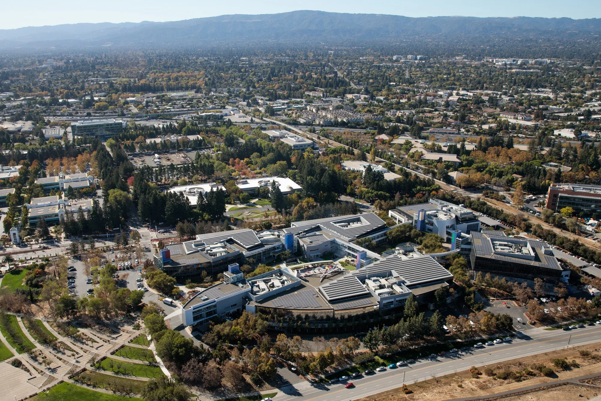 The Googleplex corporate headquarters