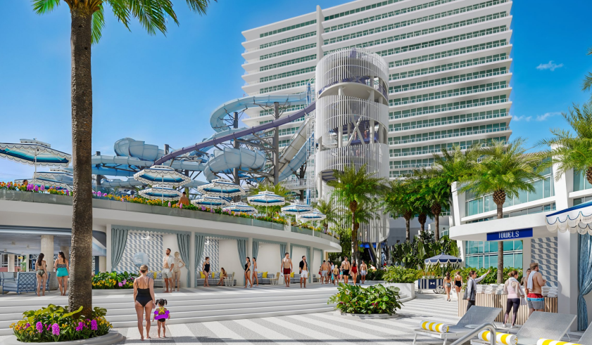 A rendering of the planned water slide at Fontainebleau Miami Beach hotel. Source: City of Miami Beach