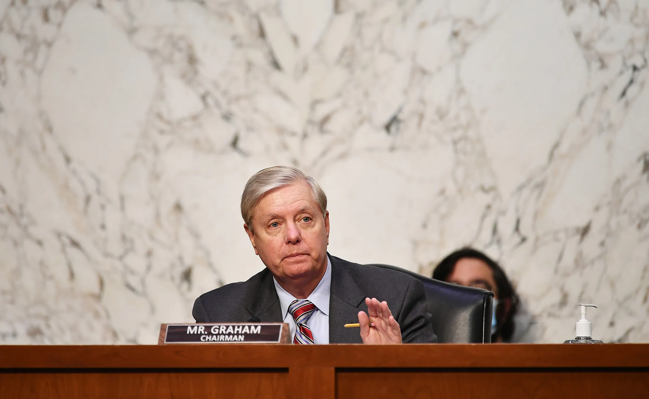 Lindsey Graham attends the Senate Judiciary hearing on Oct. 15.