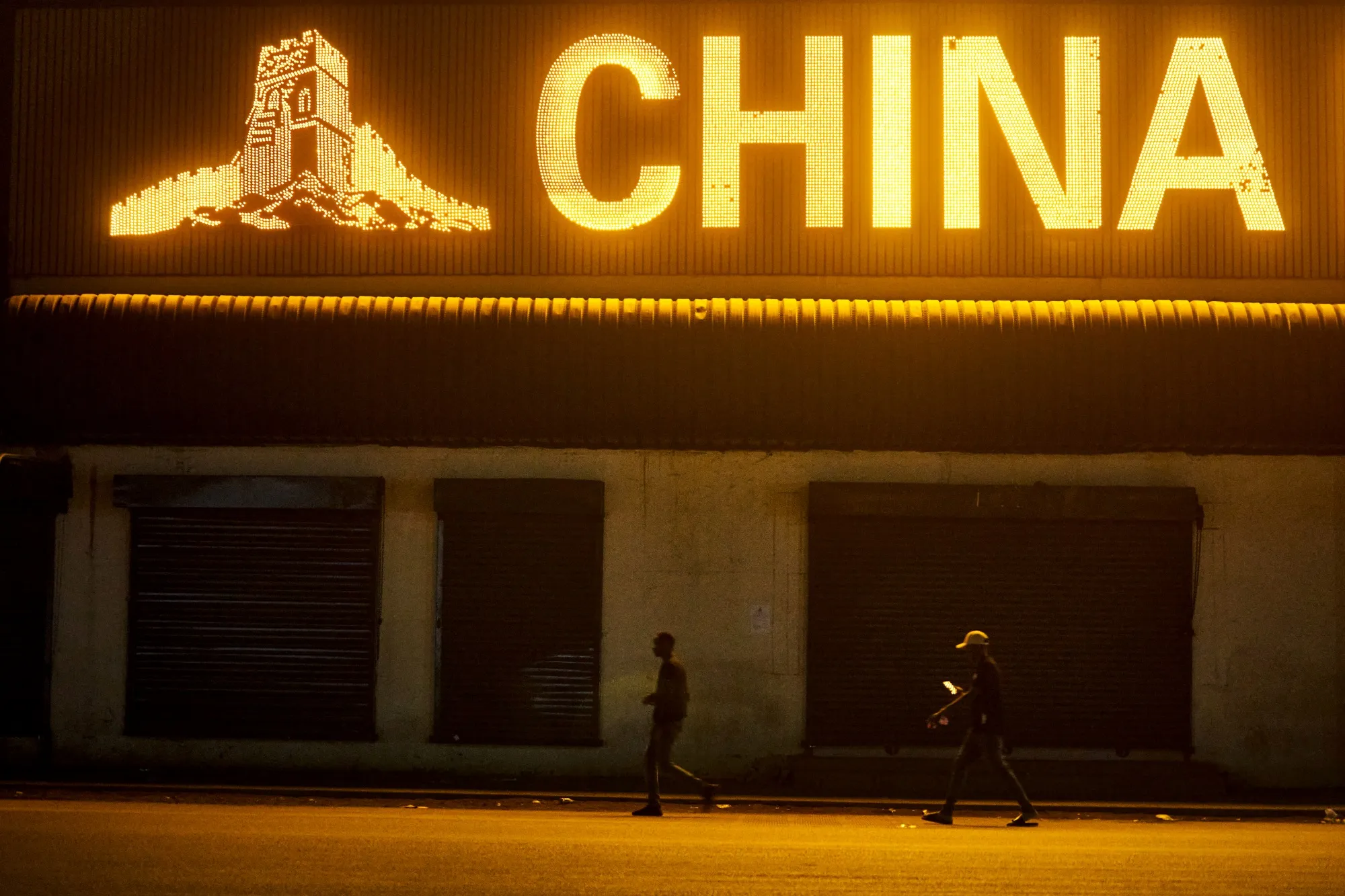 The China Mall emblazoned with a Great Wall of China signage&nbsp;in Kitwe, Zambia.