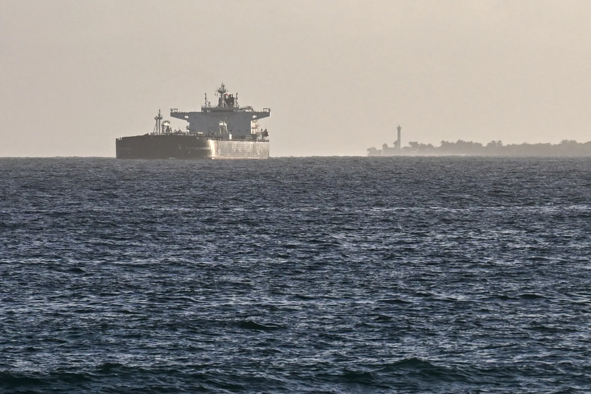 An oil tanker near the port of Matanzas, Cuba.