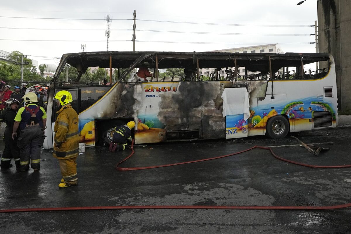 URGENT: School bus catches fire outside Bangkok and more than 20 are ...