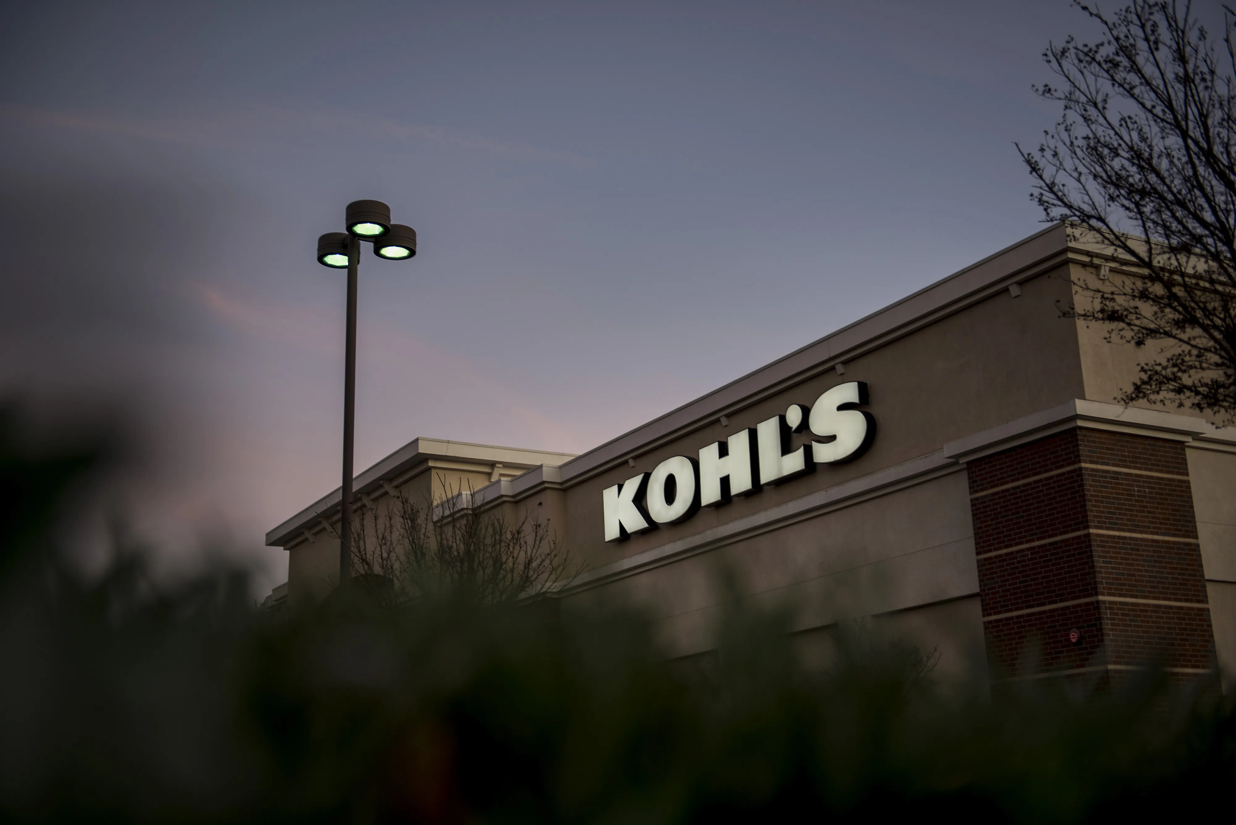 Kohl's Corp. signage is seen on the facade of a store in Concord, California, U.S., on Tuesday, Feb. 24, 2015. Kohl's Corp. is expected to release earnings figures on Feb. 26.
