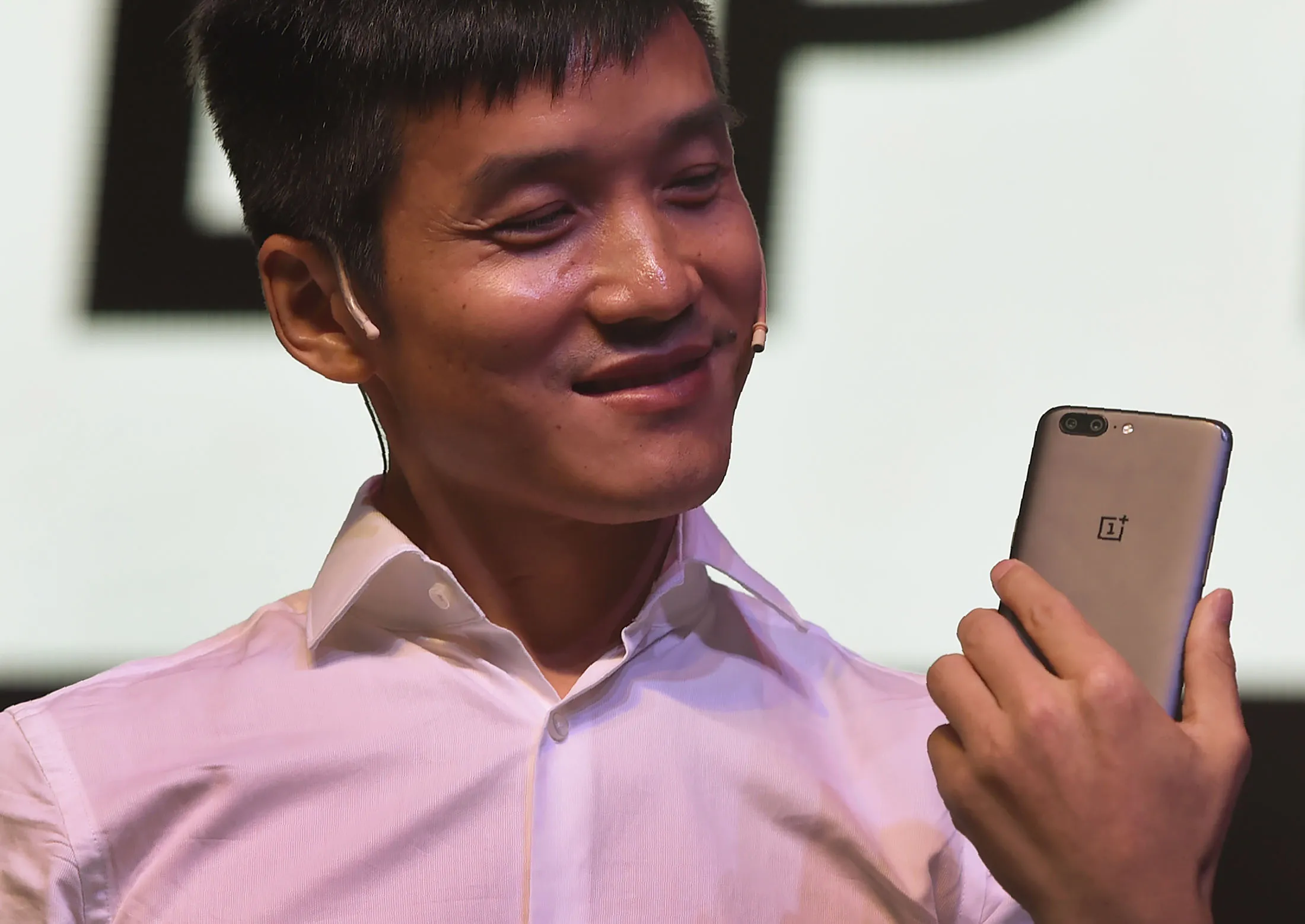 Pete Lau at the&nbsp;launch of the&nbsp;OnePlus 5 handset in 2017.