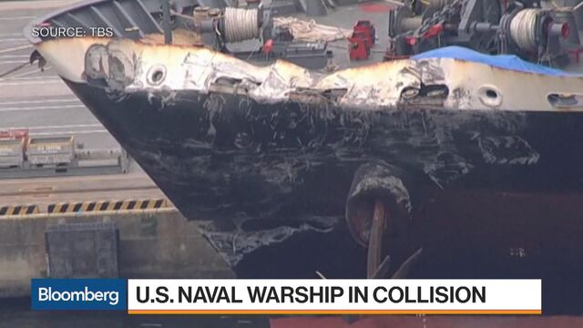United States destroyer collides with merchant ship near Strait of Malacca