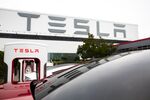 A Tesla Charging Station Ahead Of Earnings Figures 