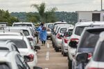 A drive-thru coronavirus testing facility in Pretoria, South Africa.