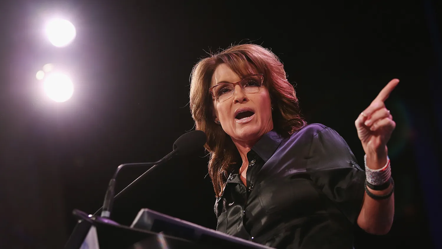 Former Alaska Governor Sarah Palin speaks to guests at the Iowa Freedom Summit on January 24, 2015 in Des Moines, Iowa.
