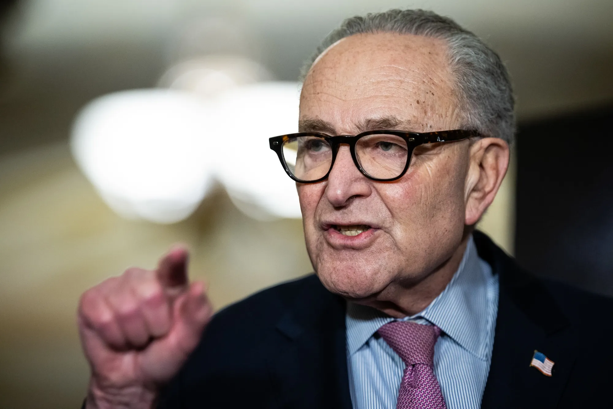 Senate Minority Leader Chuck Schumer&nbsp;at the US Capitol in Washington.