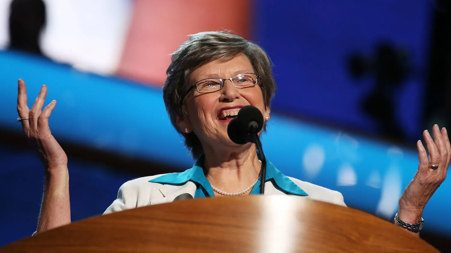 Executive Director of Roman Catholic Social Justice Organization, NETWORK Sister Simone Campbell speaks during day two of the Democratic National Convention at Time Warner Cable Arena on September 5, 2012 in Charlotte, North Carolina.
