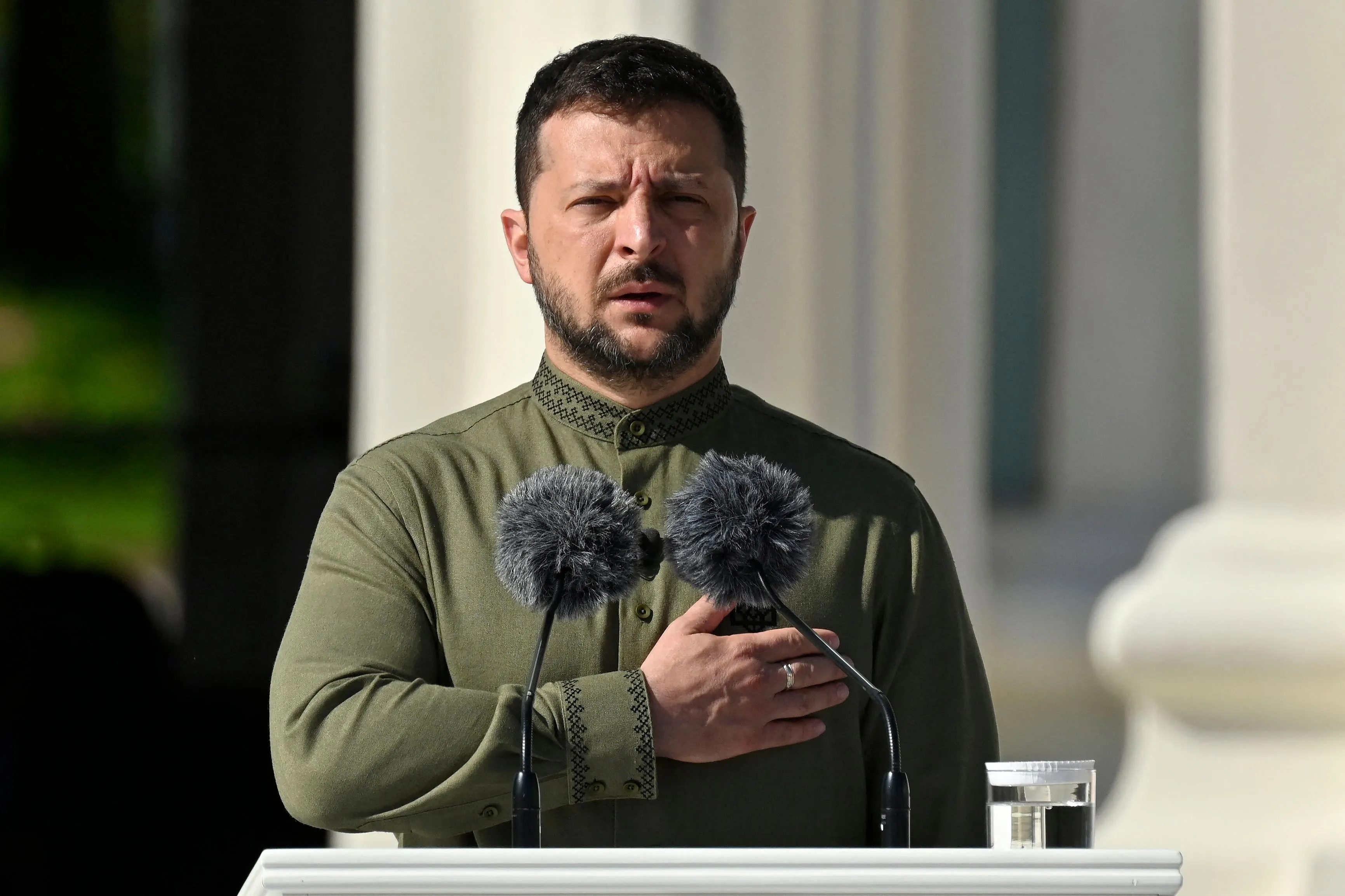 Volodymyr Zelenskiy during a ceremony marking Ukraine’s Independence Day last year.