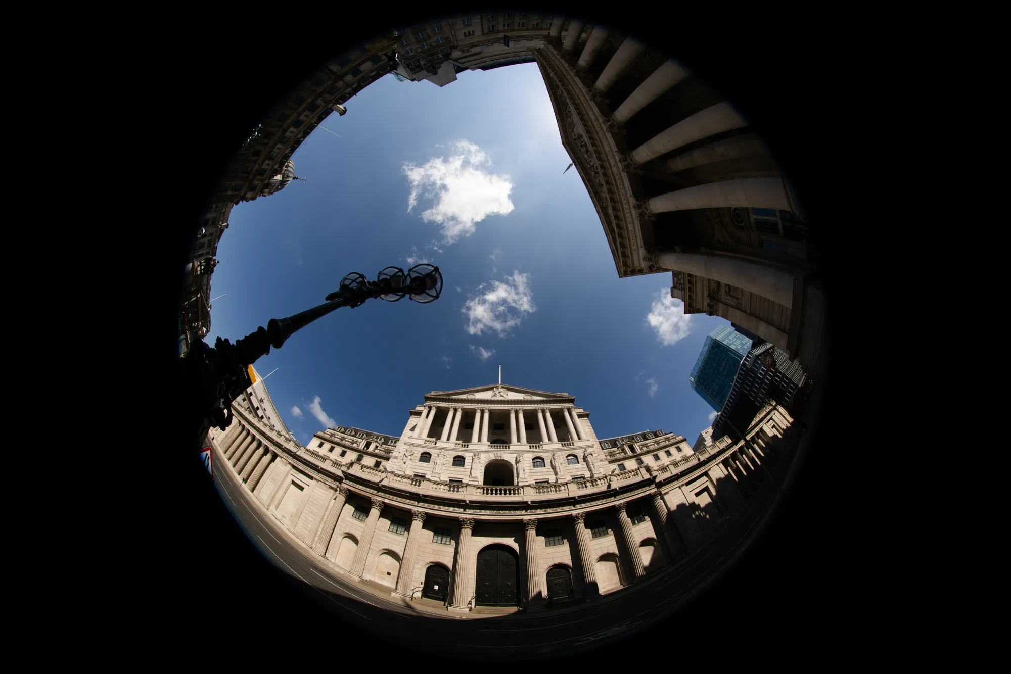 The Bank of England stands in the City of London.