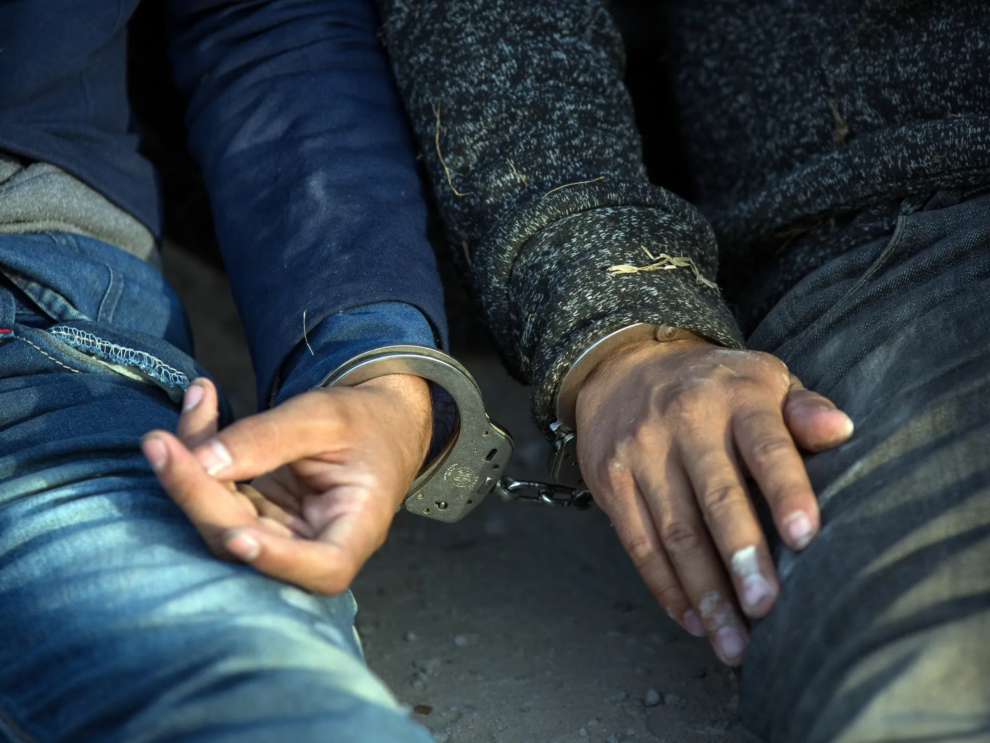 Apprehended at the border.