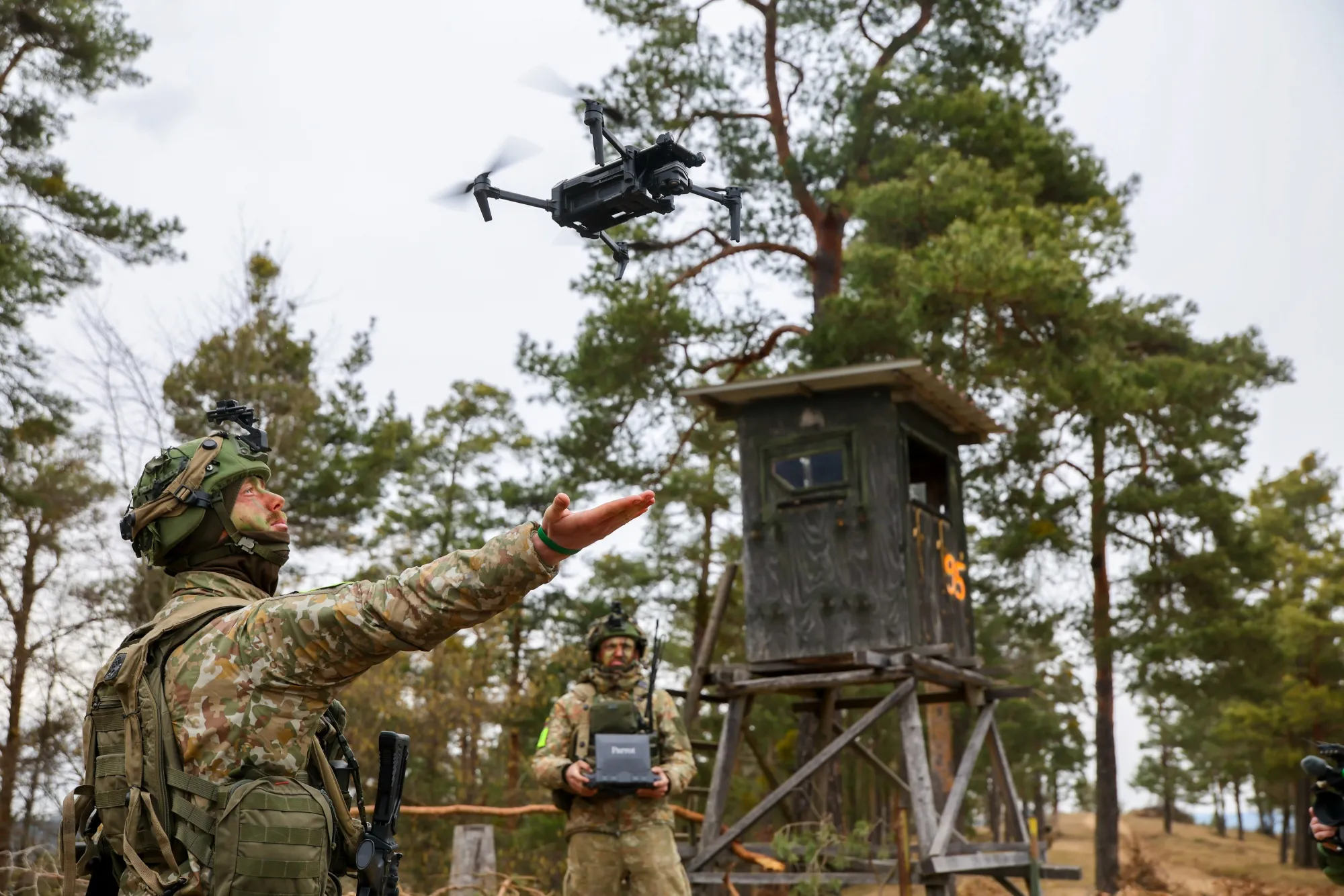 Lithuanian soldiers deploy drones during a training exercise in Hohenfels, Germany, in March.