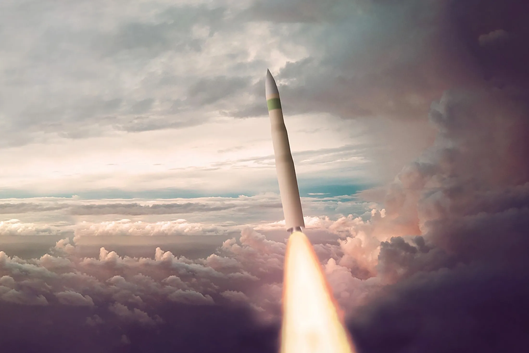 Rendering of the LGM-35A Sentinel Intercontinental Ballistic Missile.