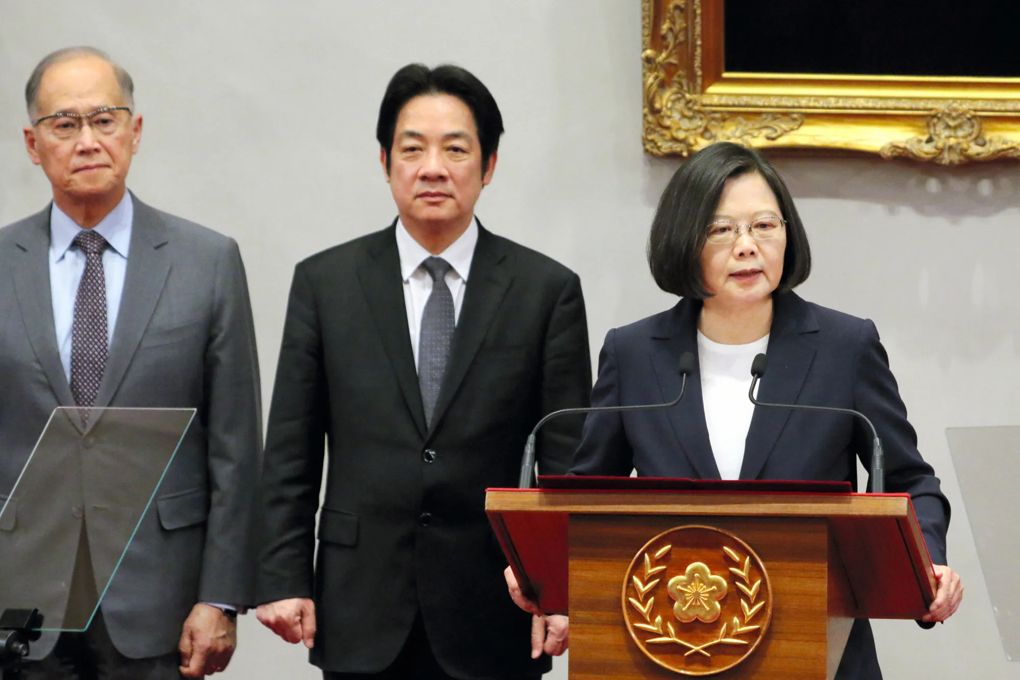 Tsai Ing-wen during a press conference announcing Burkina Faso cut the diplomatic relations with Taiwan on May 24.