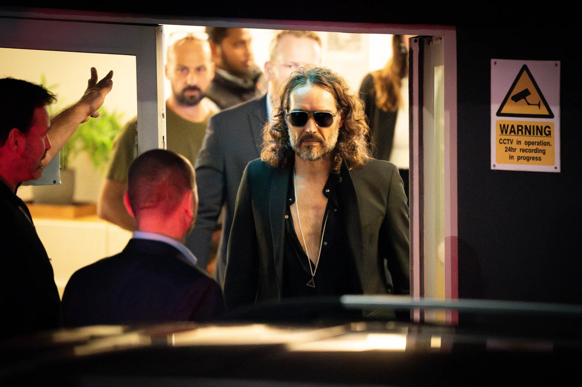 Russell Brand leaves the Troubabour Wembley Park theatre, on Sept.&nbsp;16.&nbsp;