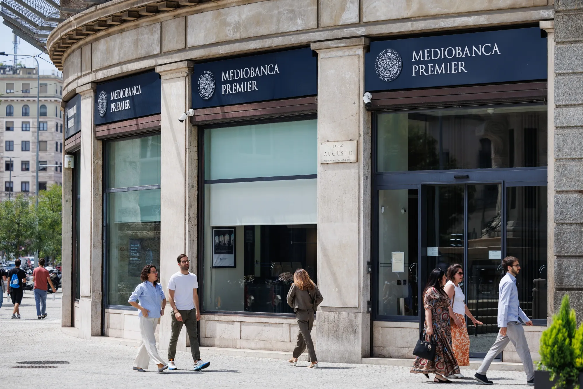 A Mediobanca SpA bank branch in Milan.