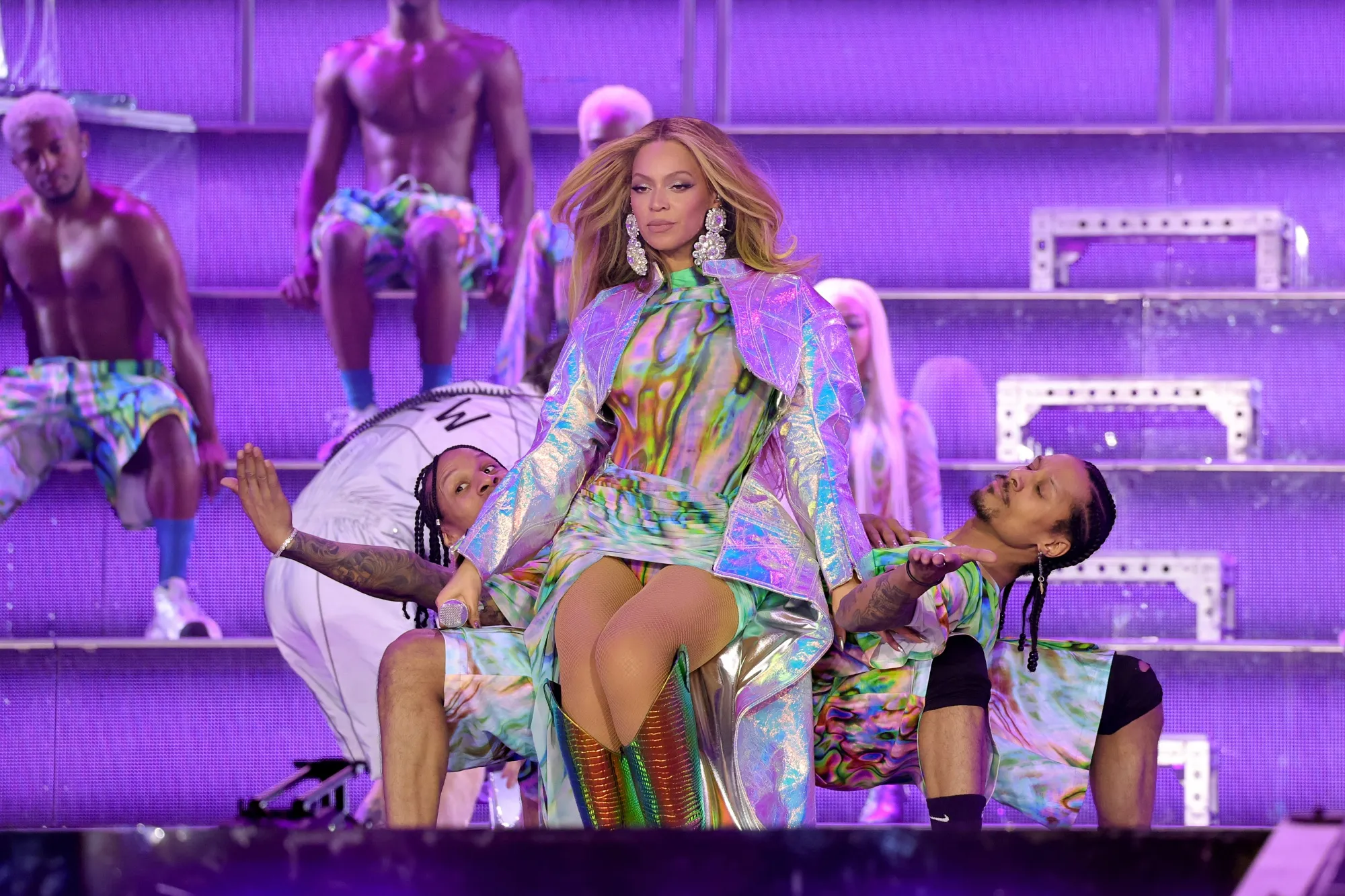 Beyoncé performs onstage at Friends Arena in Stockholm, on May 10.