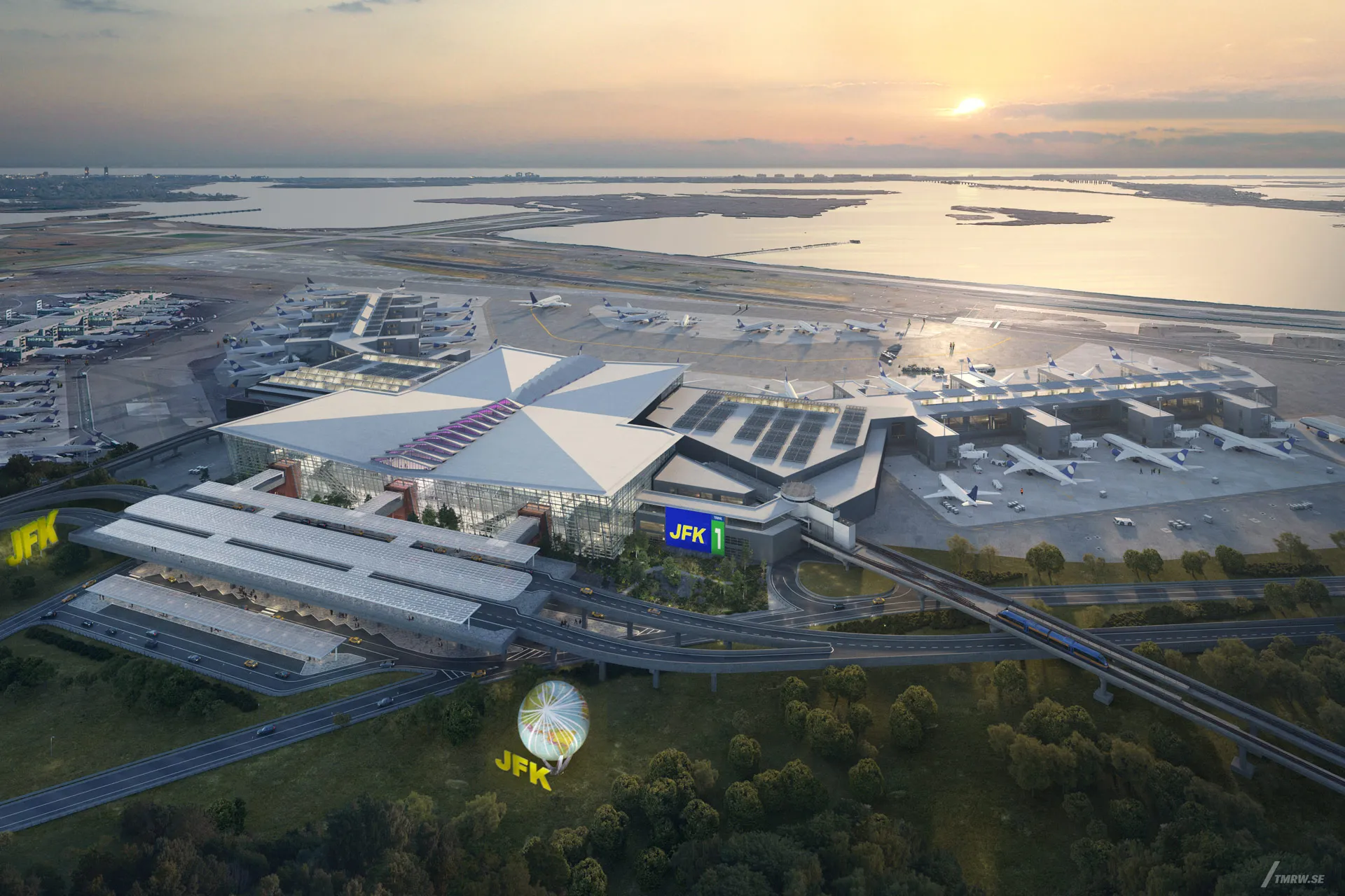 Rendering of the new Terminal One at JFK Airport.