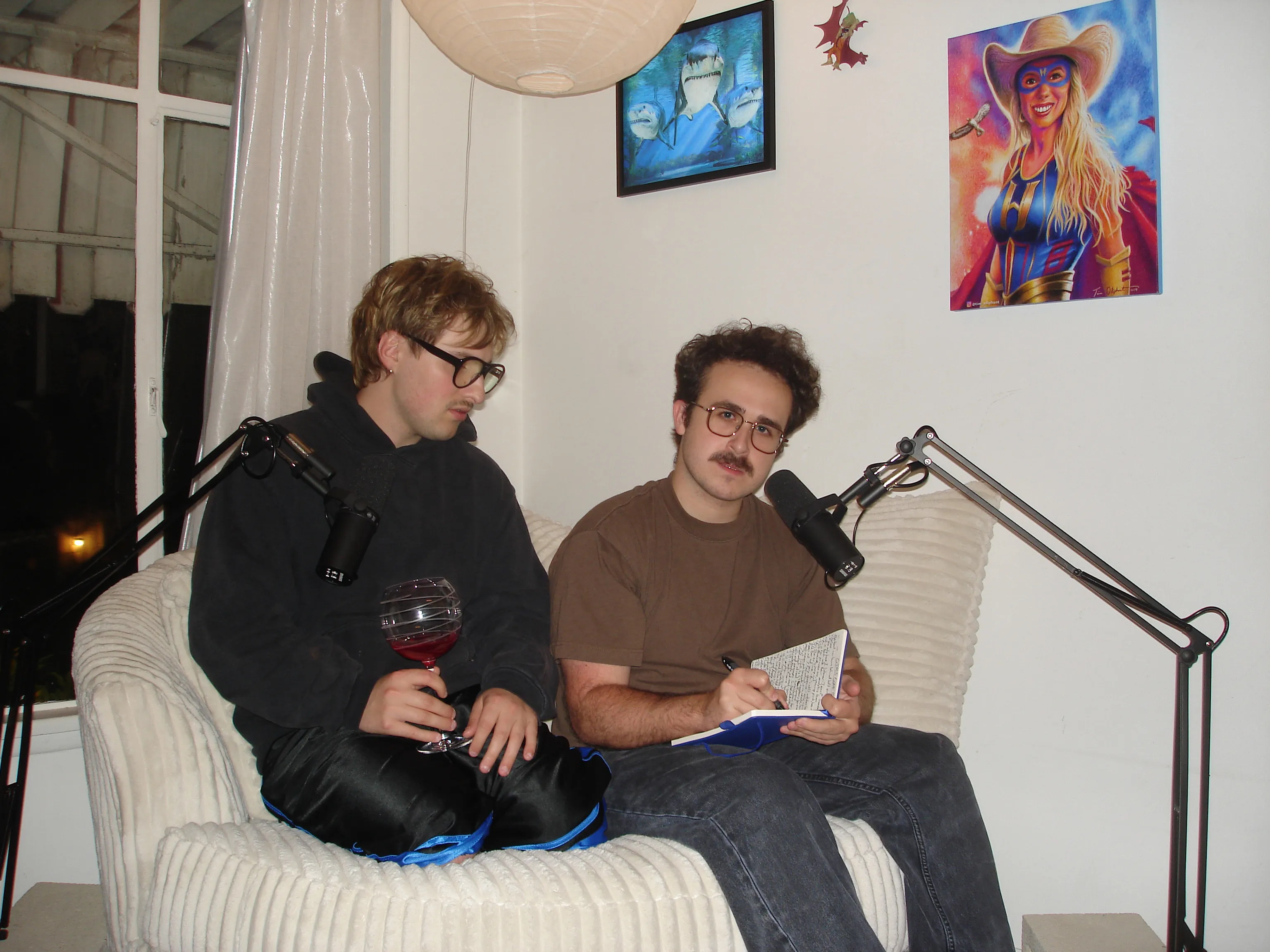 Roommates and childhood friends Peter Ditzler and Cam George host their&nbsp;Talking Talk podcast from their living room in Los Angeles