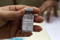 A vial of Bharat BiotechCovaxin vaccine.