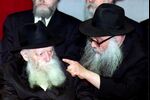 Rabbi&nbsp;Menachem Mendel Schneerson, left, in 1993.