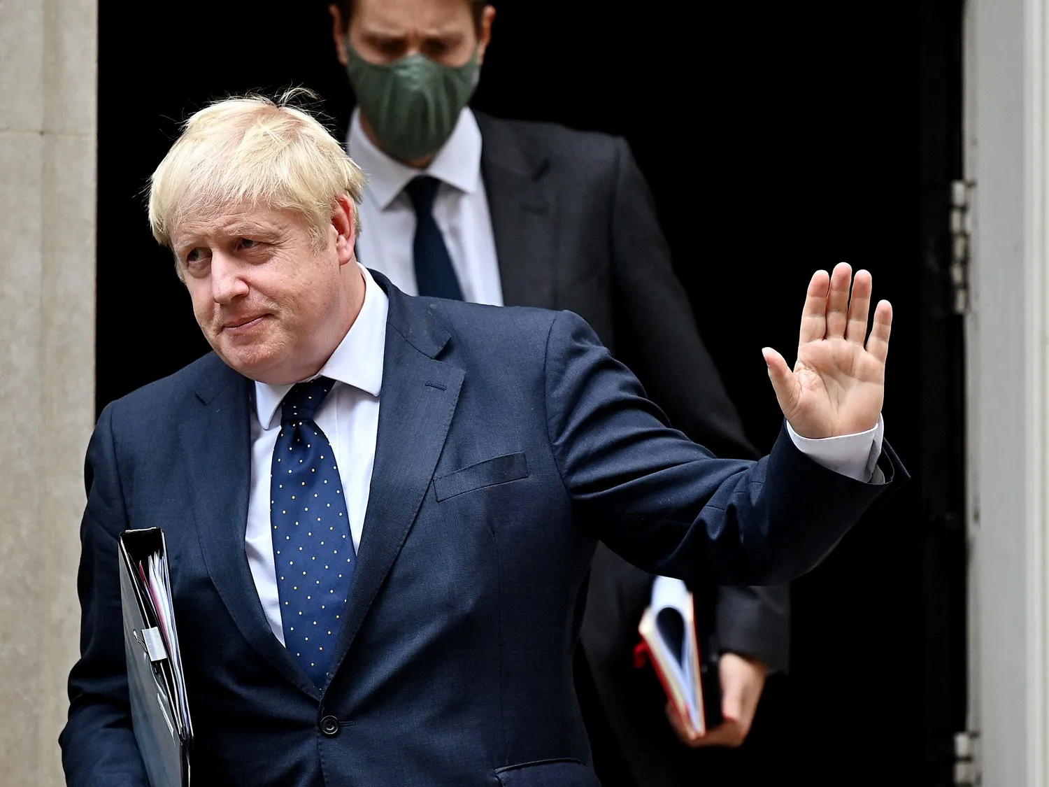 Boris Johnson departs Downing Street on Sept. 6.