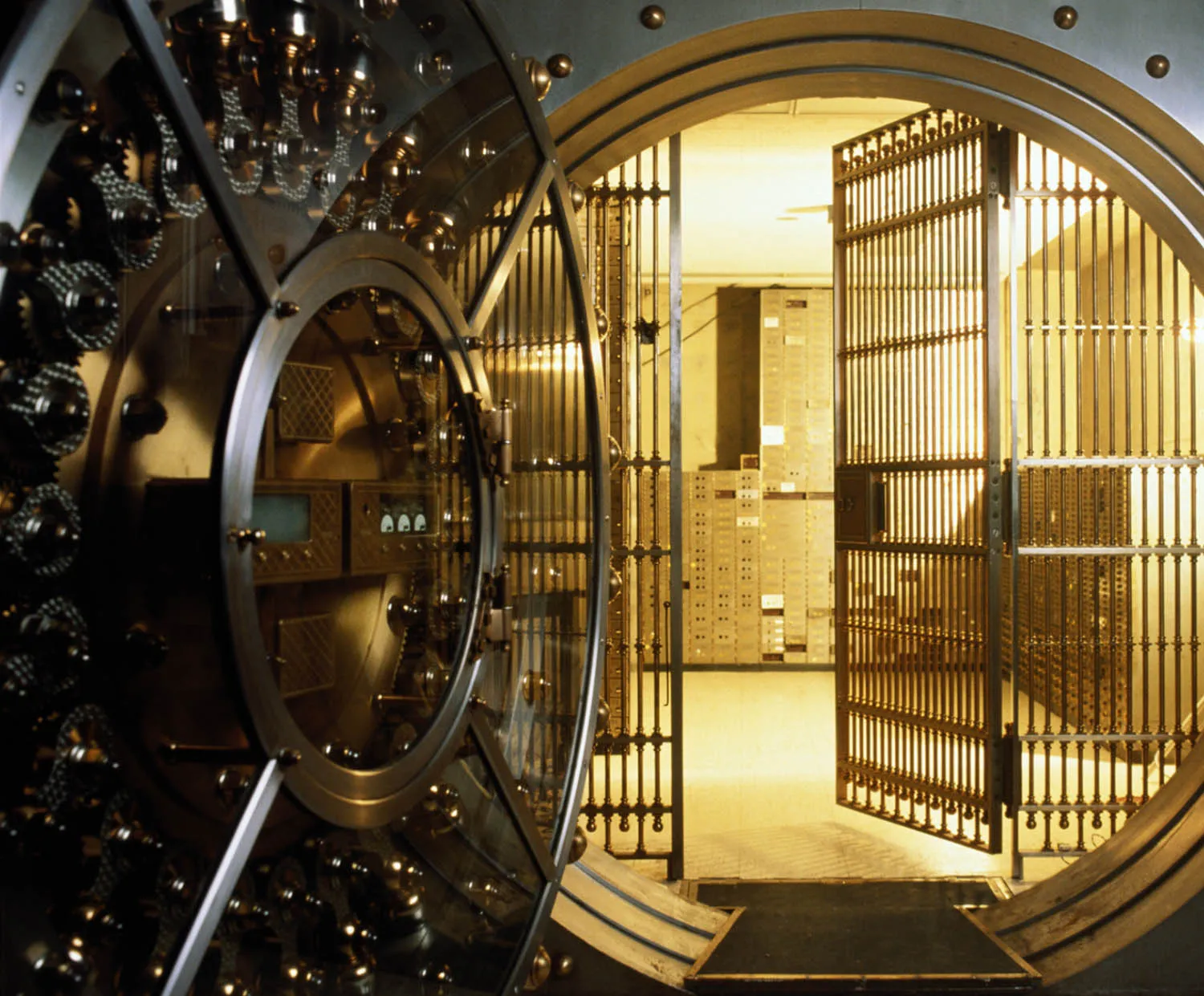 Safe deposit box vault in bank
