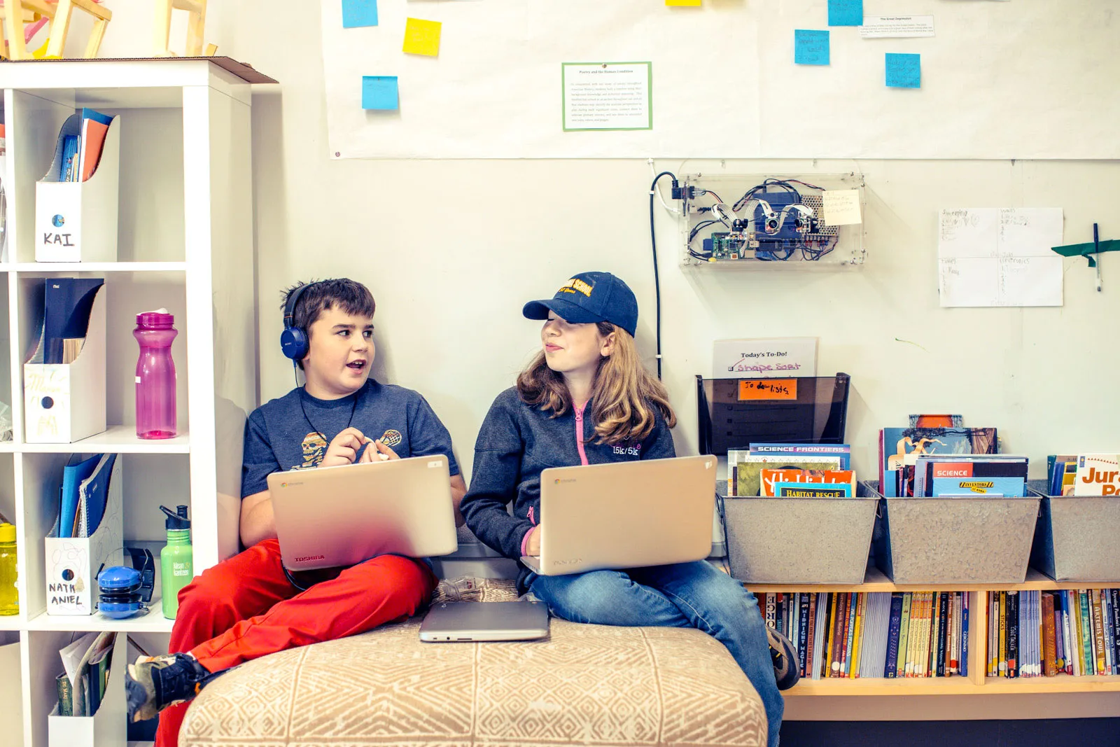 Students work together at the Fort Mason AltSchool.
