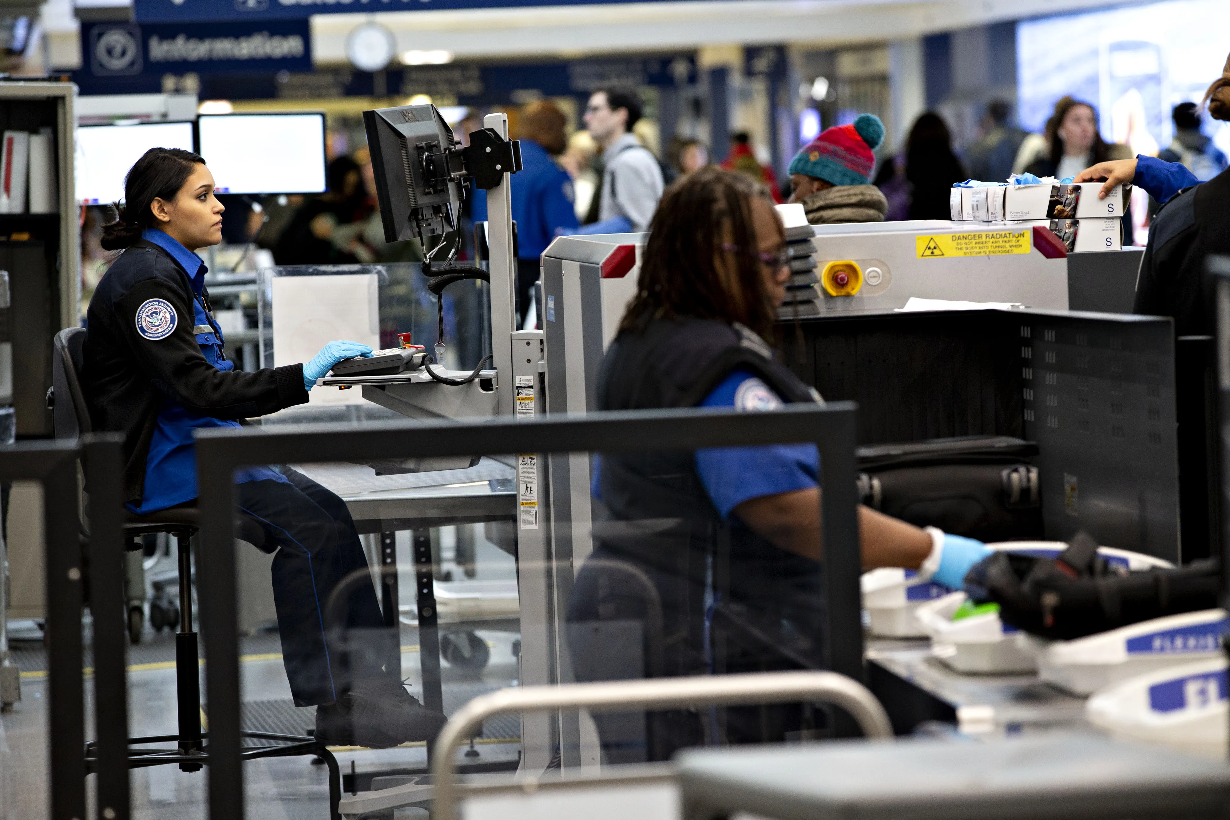 TSA Agents At O'Hare Airport As Government Shutdown Continues