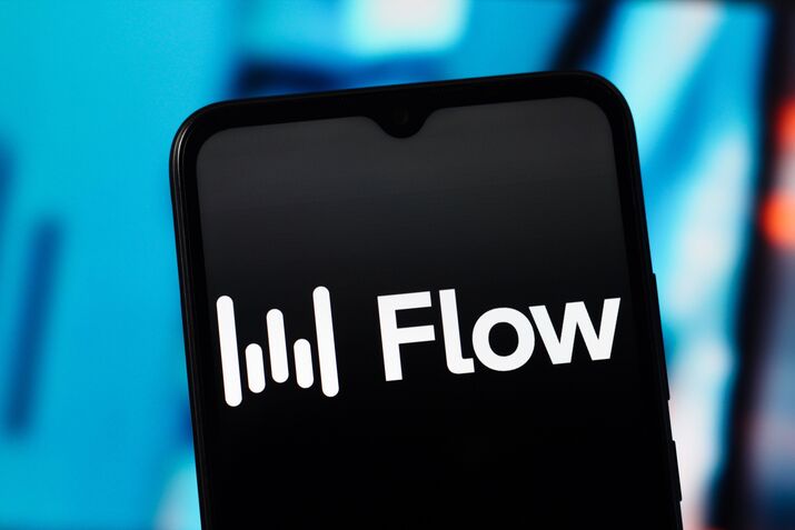 In this photo illustration, the Wispr Flow logo is seen