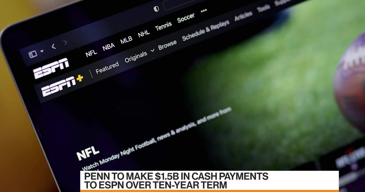 Watch ESPN Signs Betting Deal With Penn Entertainment - Bloomberg