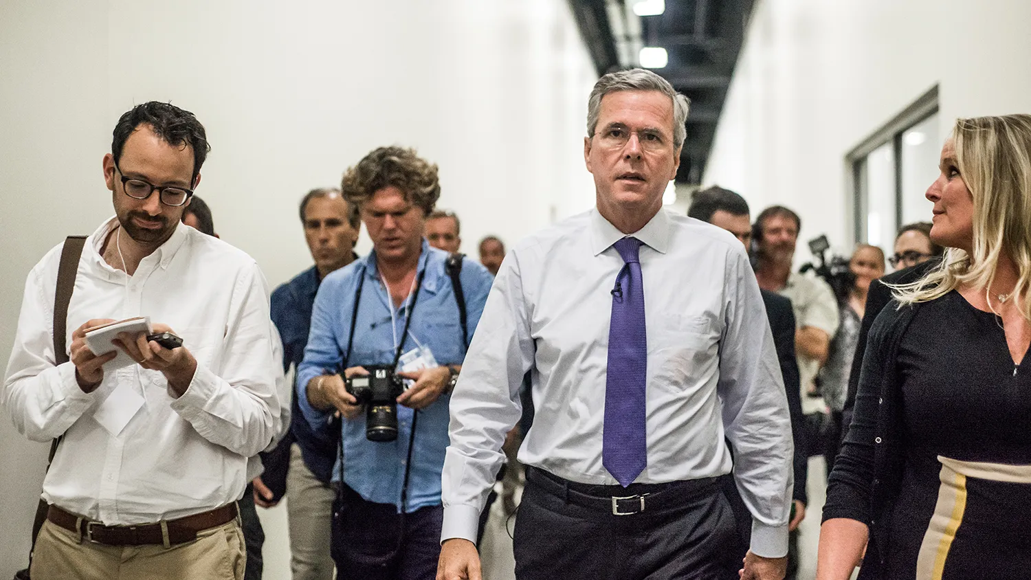 Jeb Bush takes a tour of the Nephron Pharmaceutical Company on June 29, 2015, in West Columbia, South Carolina.
