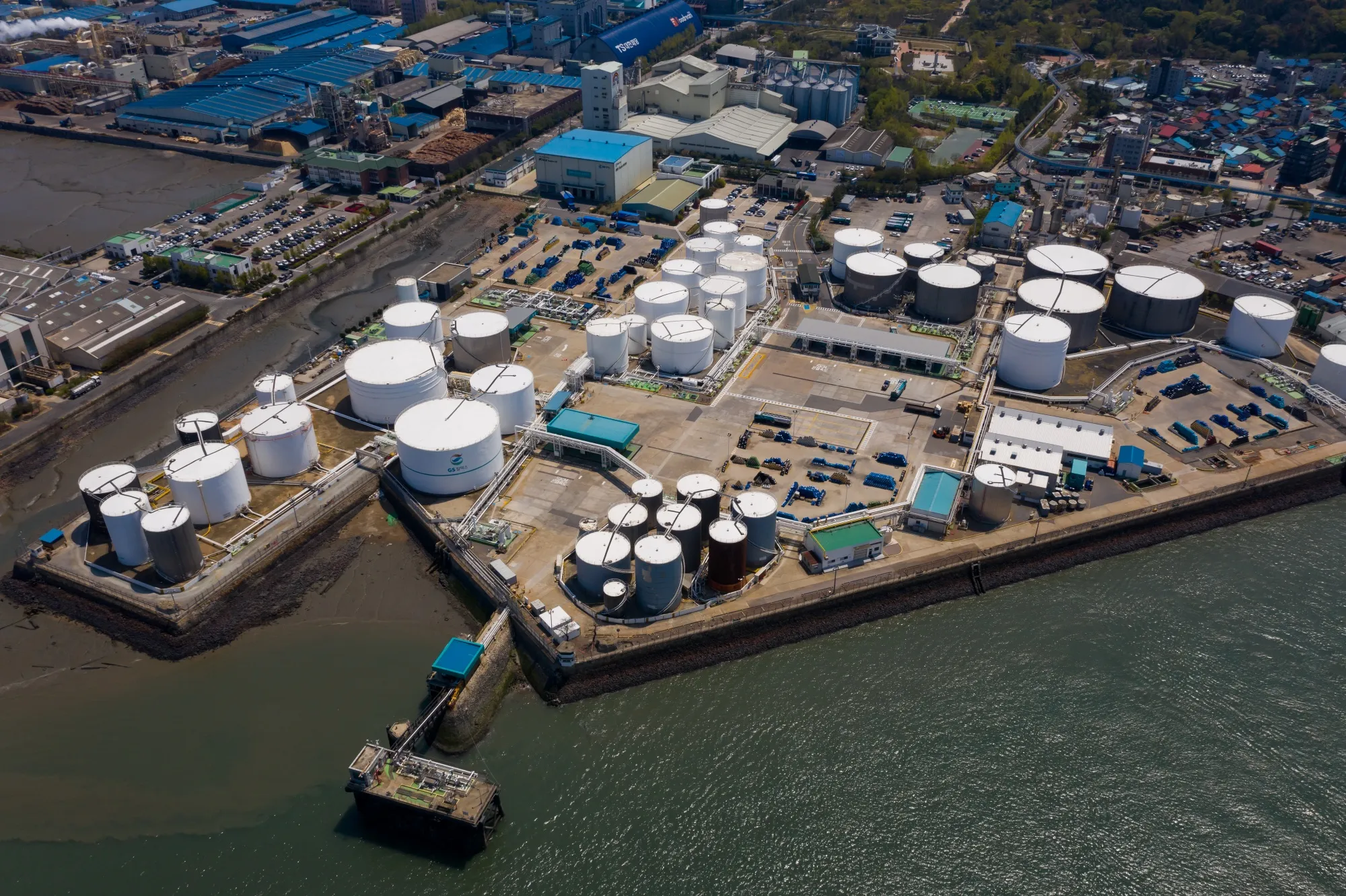 Oil storage tanks at an oil refinery in Incheon, South Korea.