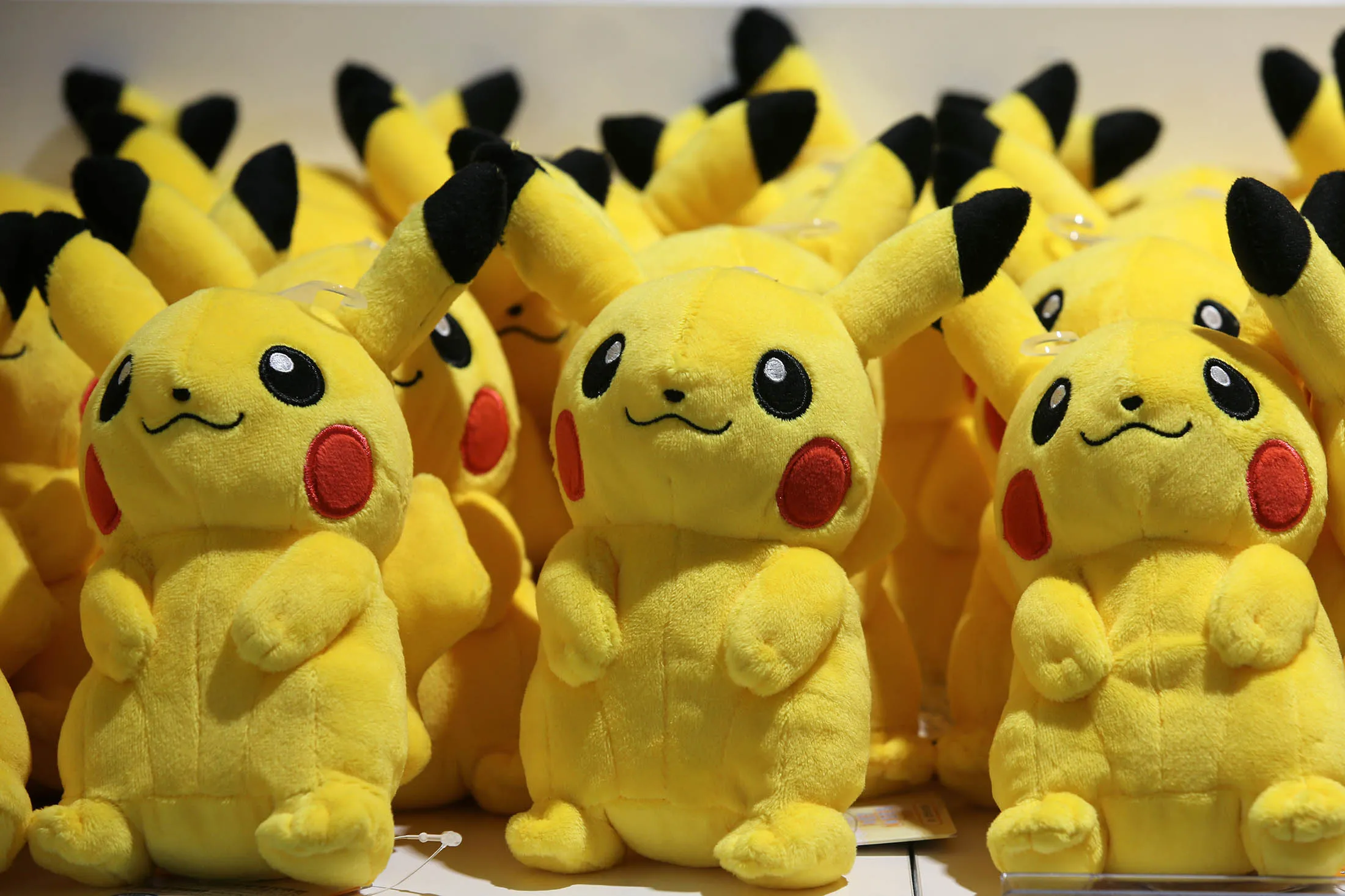 Pikachu plush toys.

