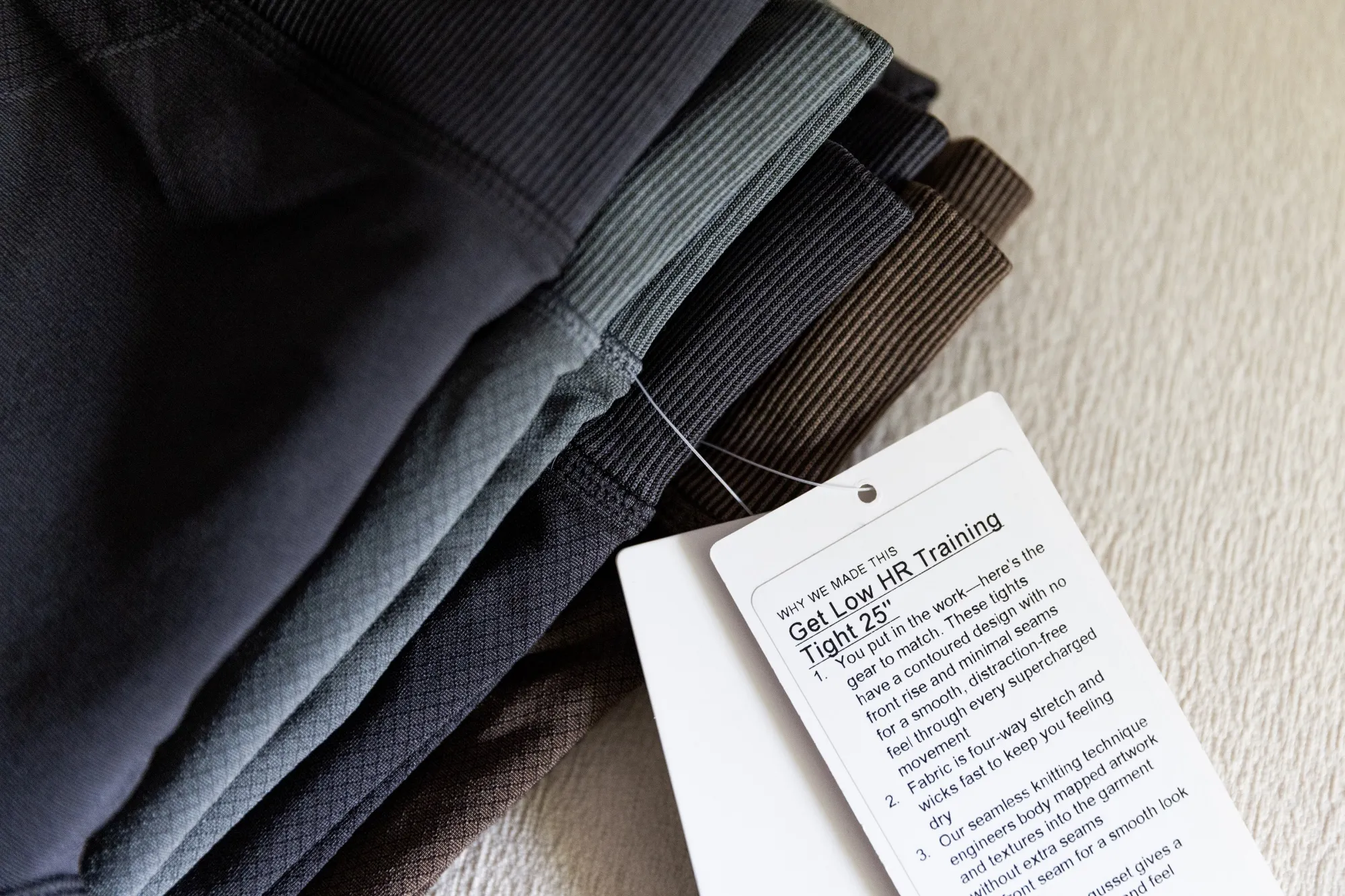 Lululemon’s&nbsp;“Get Low” leggings arranged in Los Angeles, California.
