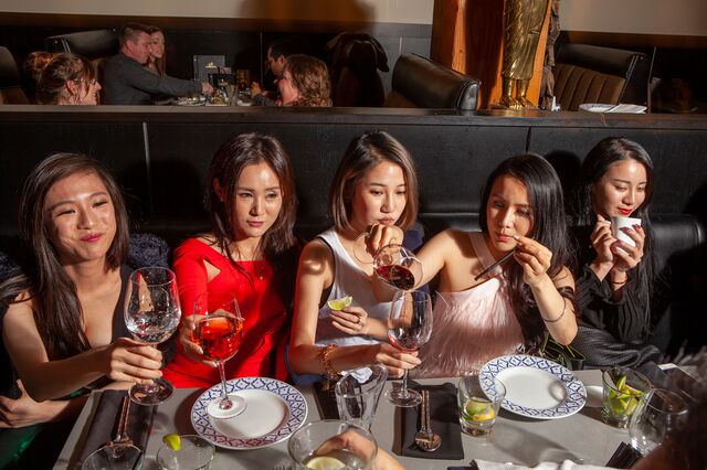 Cast members of reality show Ultra Rich Asian Girls of Vancouver shot in the city in November 2015.