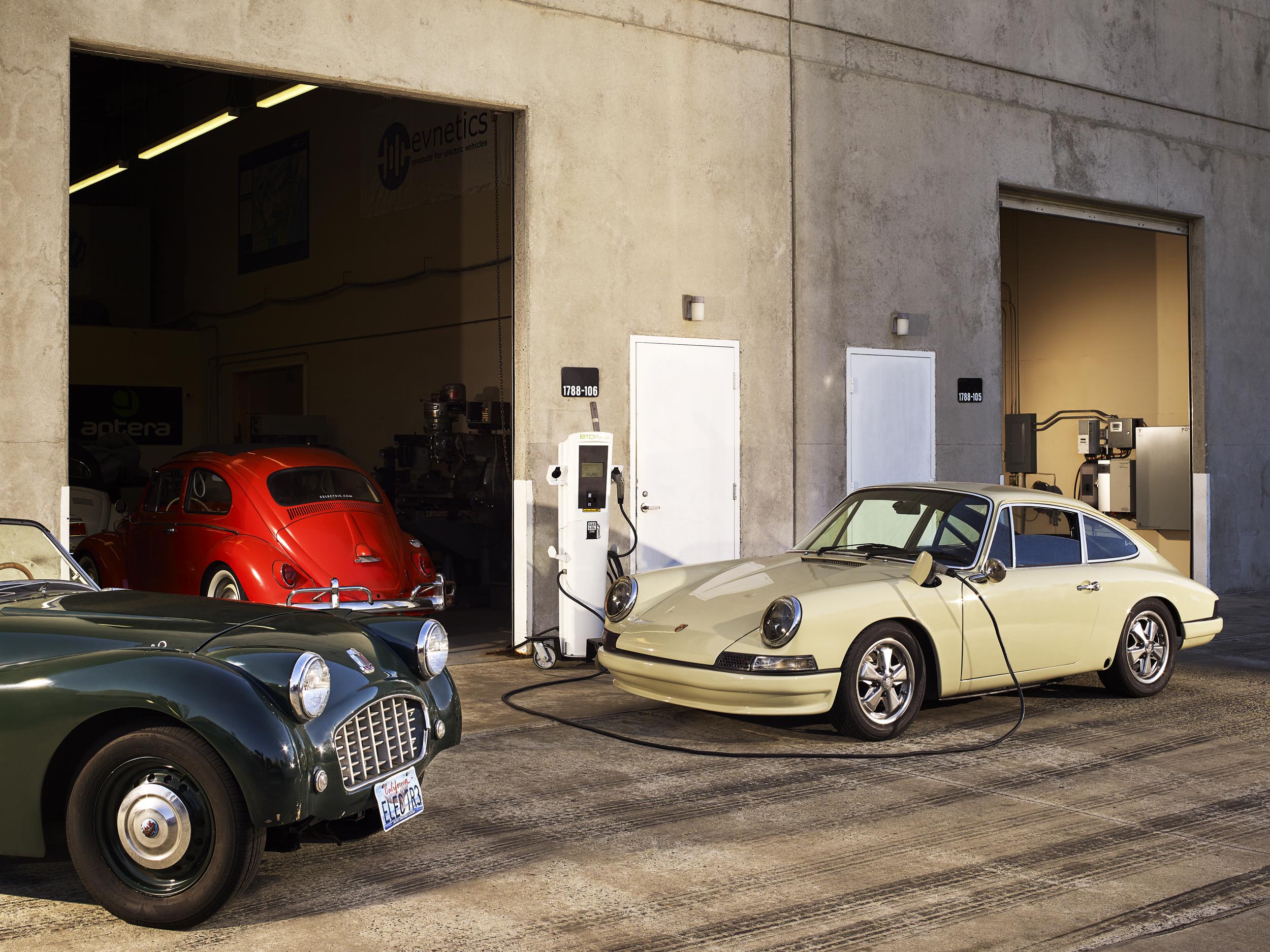 Classic car store with electric engine