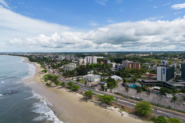Aerial view of Libreville on October 8, 2022.