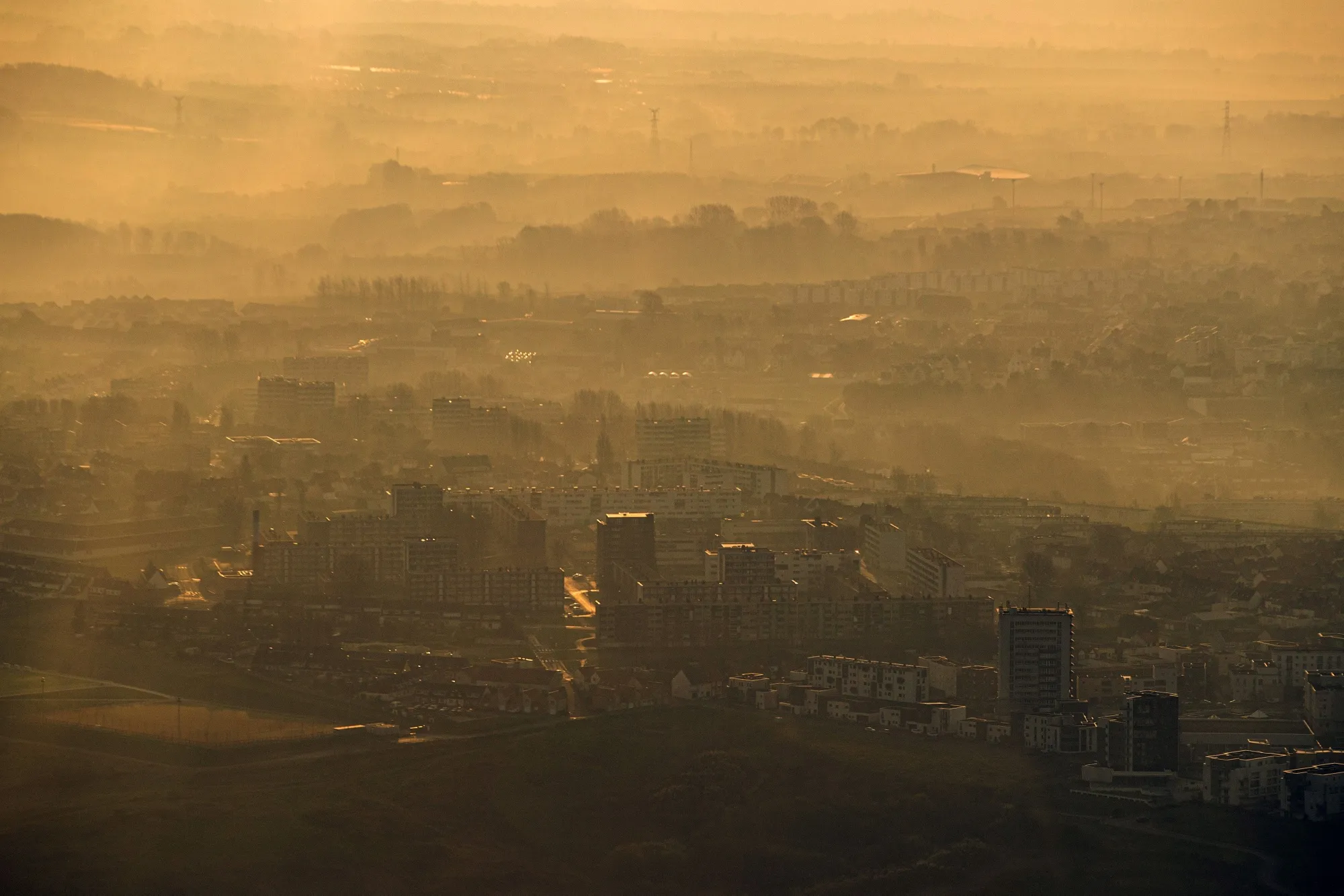 Smog over&nbsp;Audinghen, France in&nbsp; March 2022.&nbsp;