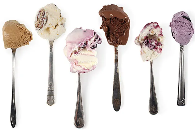 A few of the flavors offered by Jeni’s Splendid Ice Creams, made in Ohio