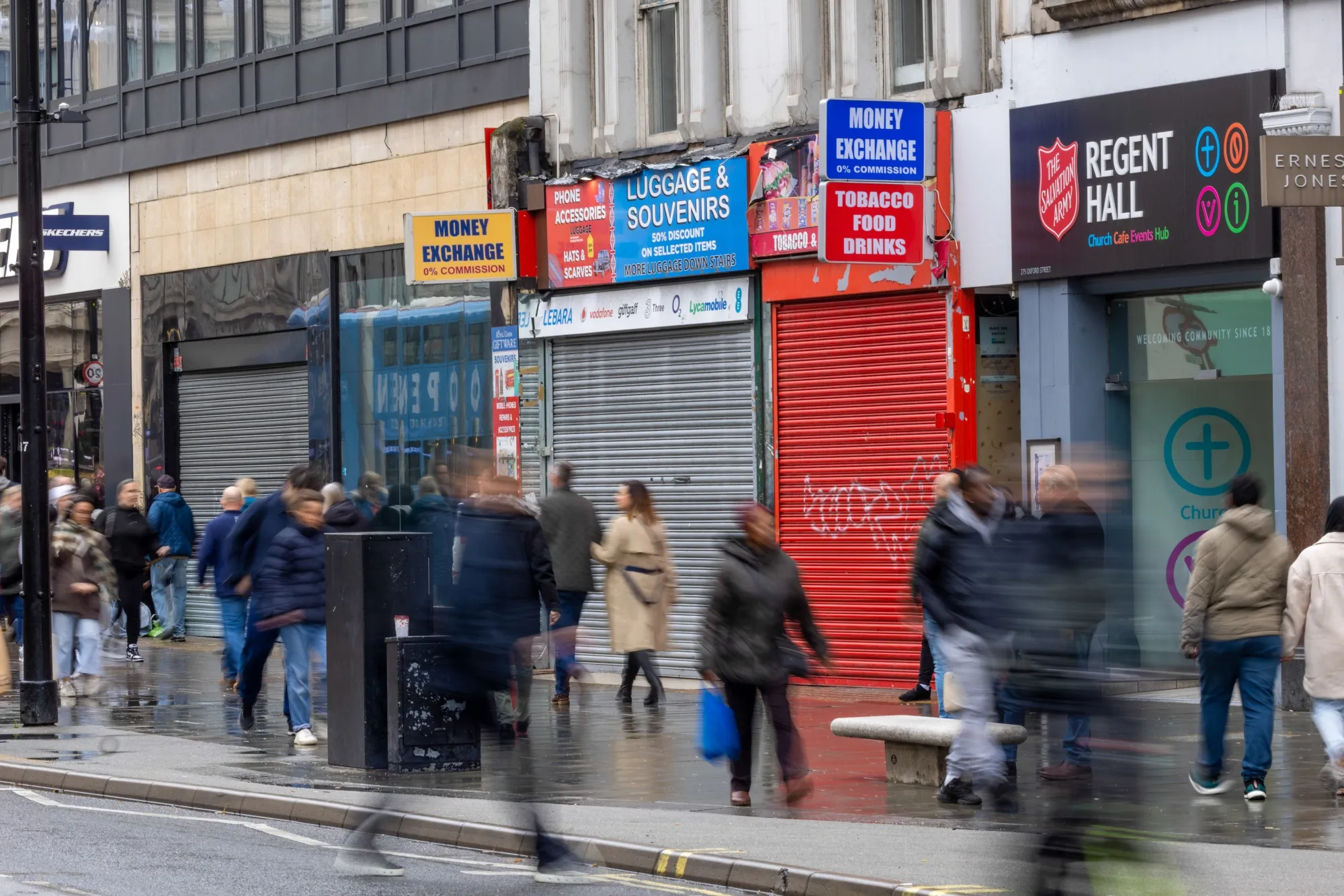 Shoppers on Oxford Street in central London.