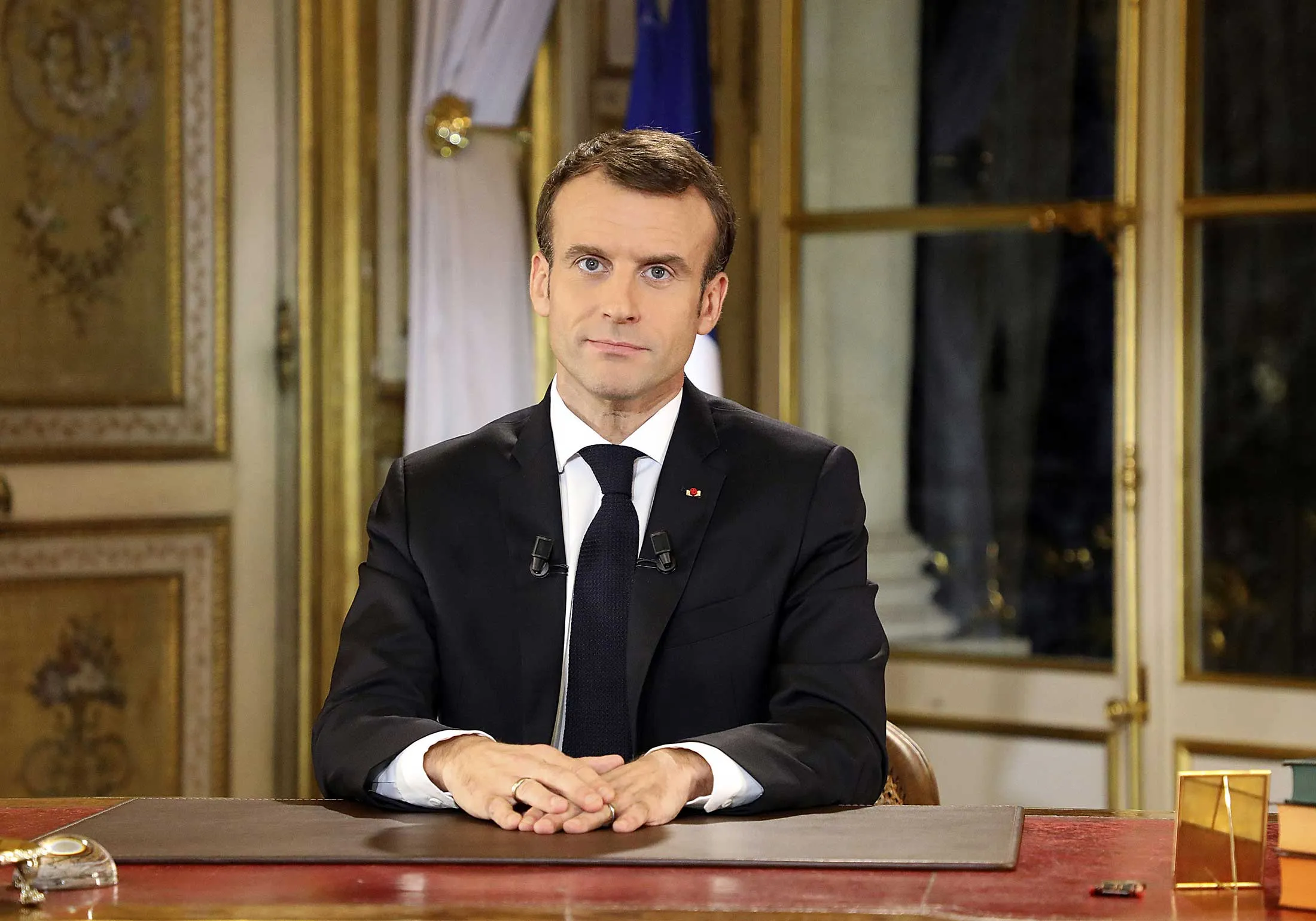 Macron before a special address to the nation on Dec. 10.&nbsp;