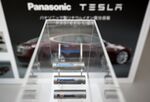 Panasonic's lithium-ion batteries for Tesla Model S, photographed in 2013.