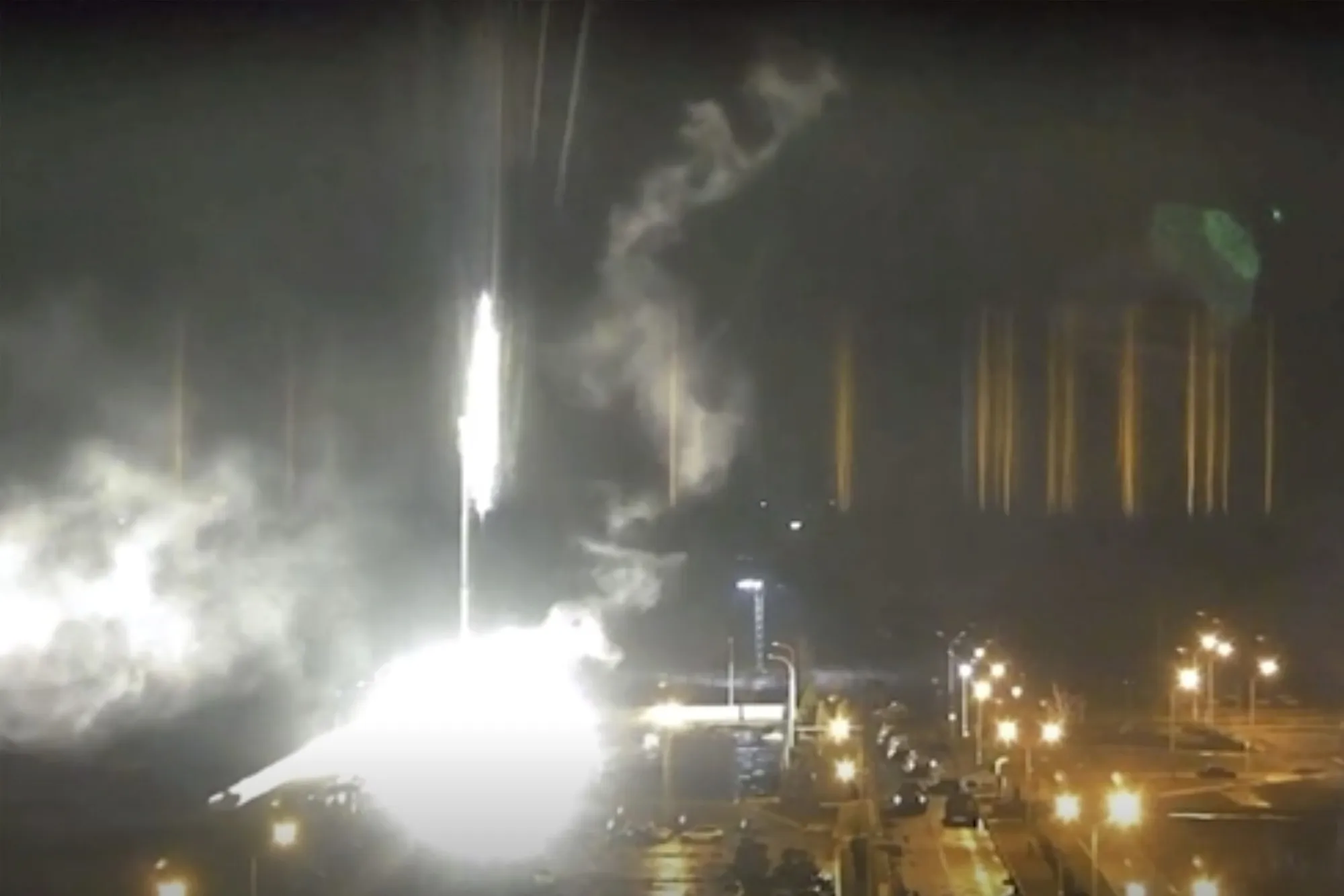 Image from a video released by Zaporizhzhia nuclear power plant.