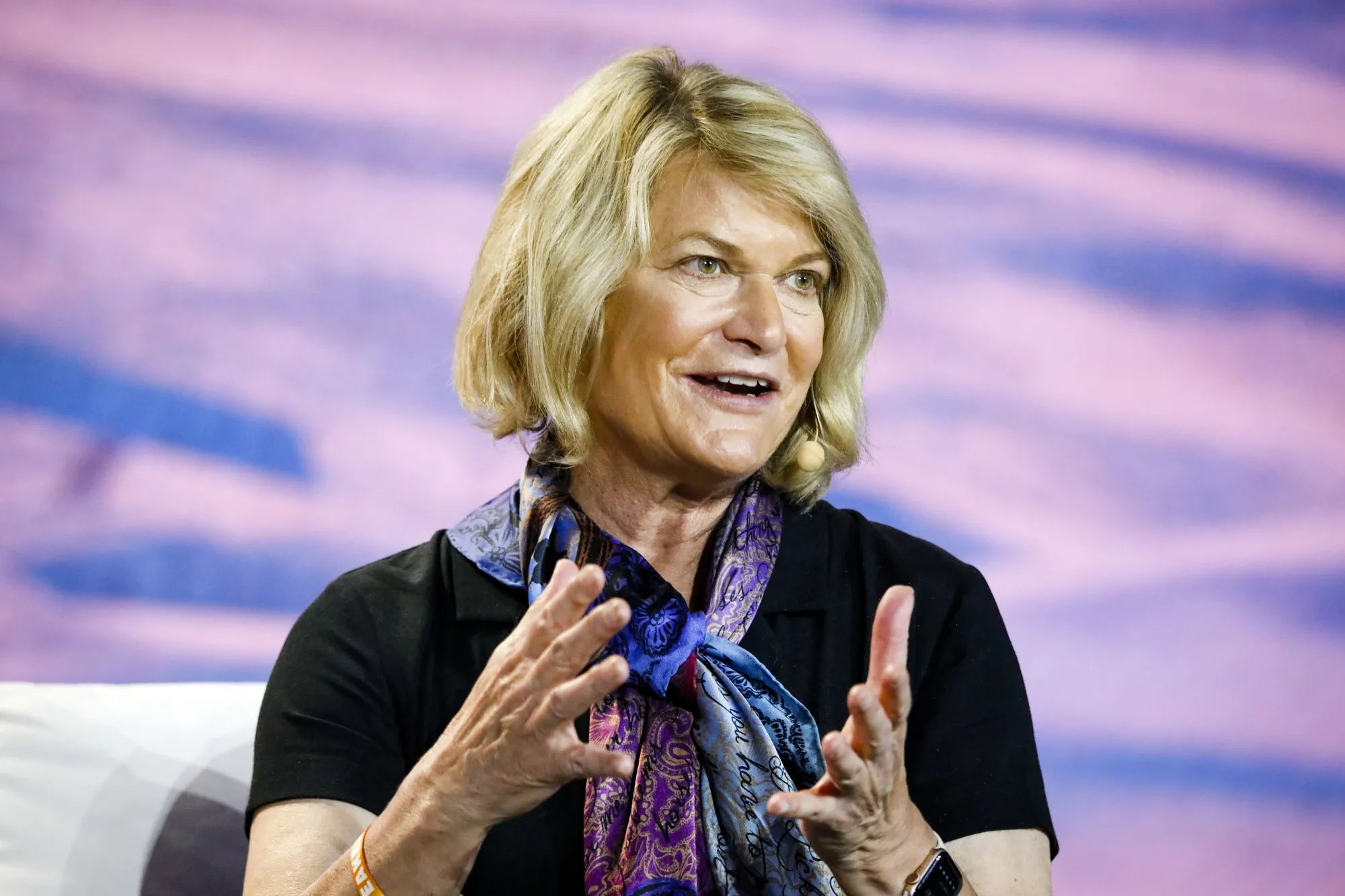 Senator Cynthia Lummis speaks during the Bitcoin 2021 conference in Miami, Florida.